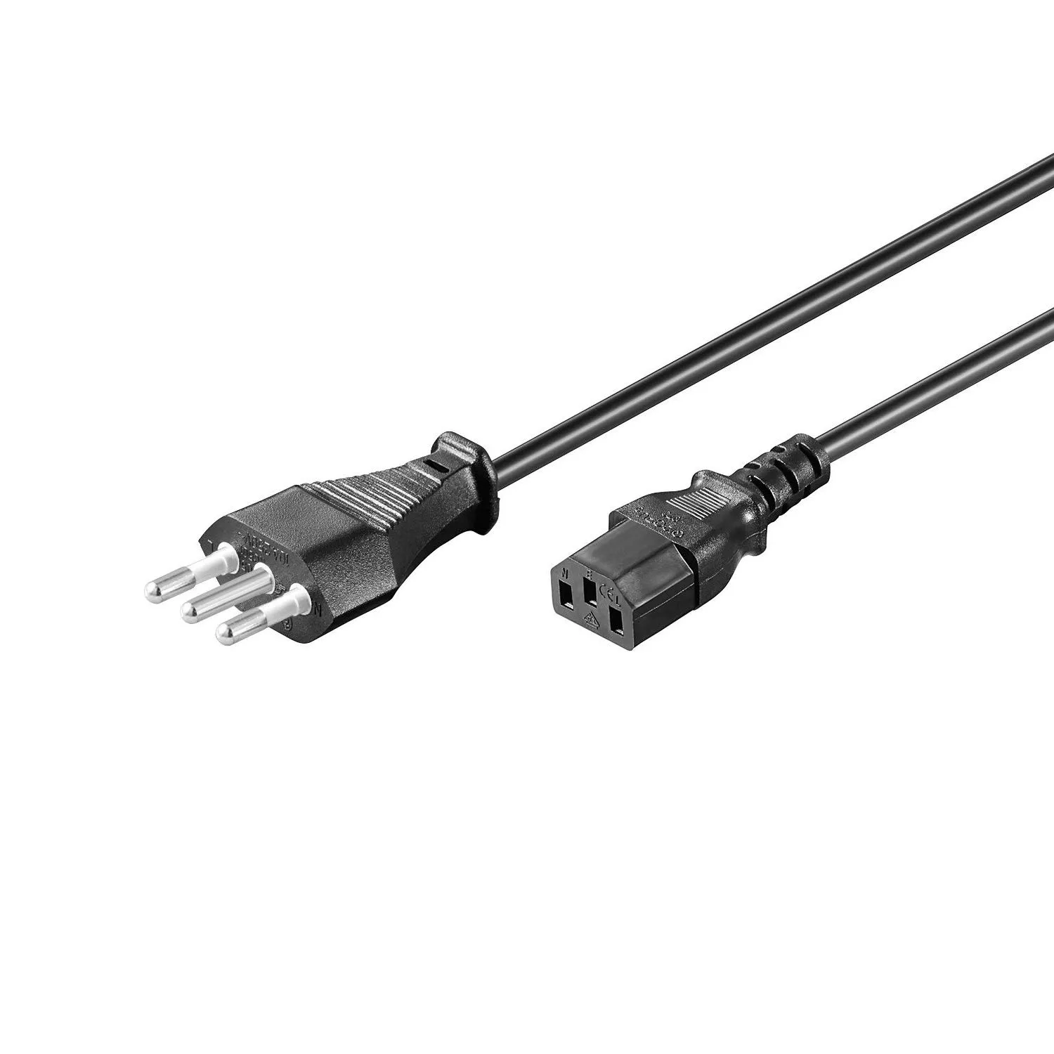 Ewent Cavo Alimentazione Spina Italiana 10A a IEC C13, 1.8m, H05VV-F 3G, Nero - immagine 3