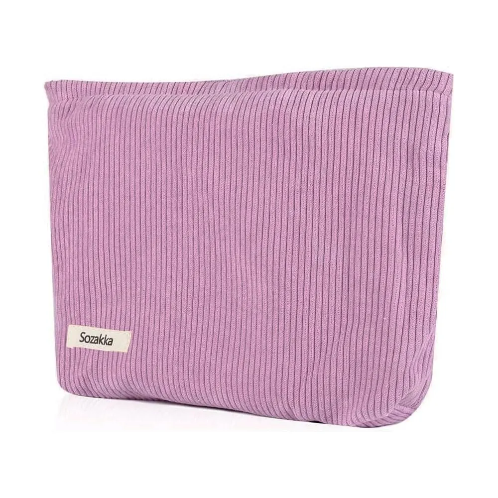HMCEY Pochette in Tela per Cosmetici e Trucchi con Cerniera - Rosa Brillante - immagine 1
