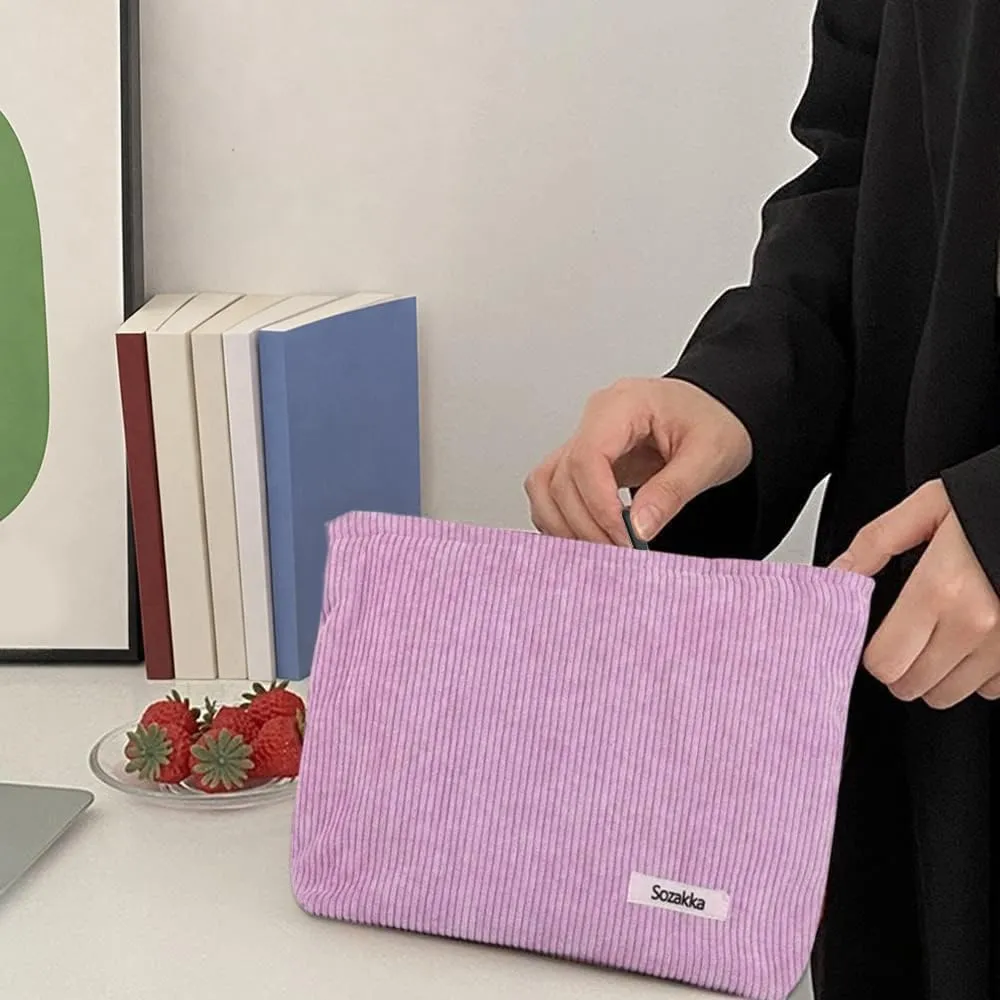 HMCEY Pochette in Tela per Cosmetici e Trucchi con Cerniera - Rosa Brillante - immagine 6