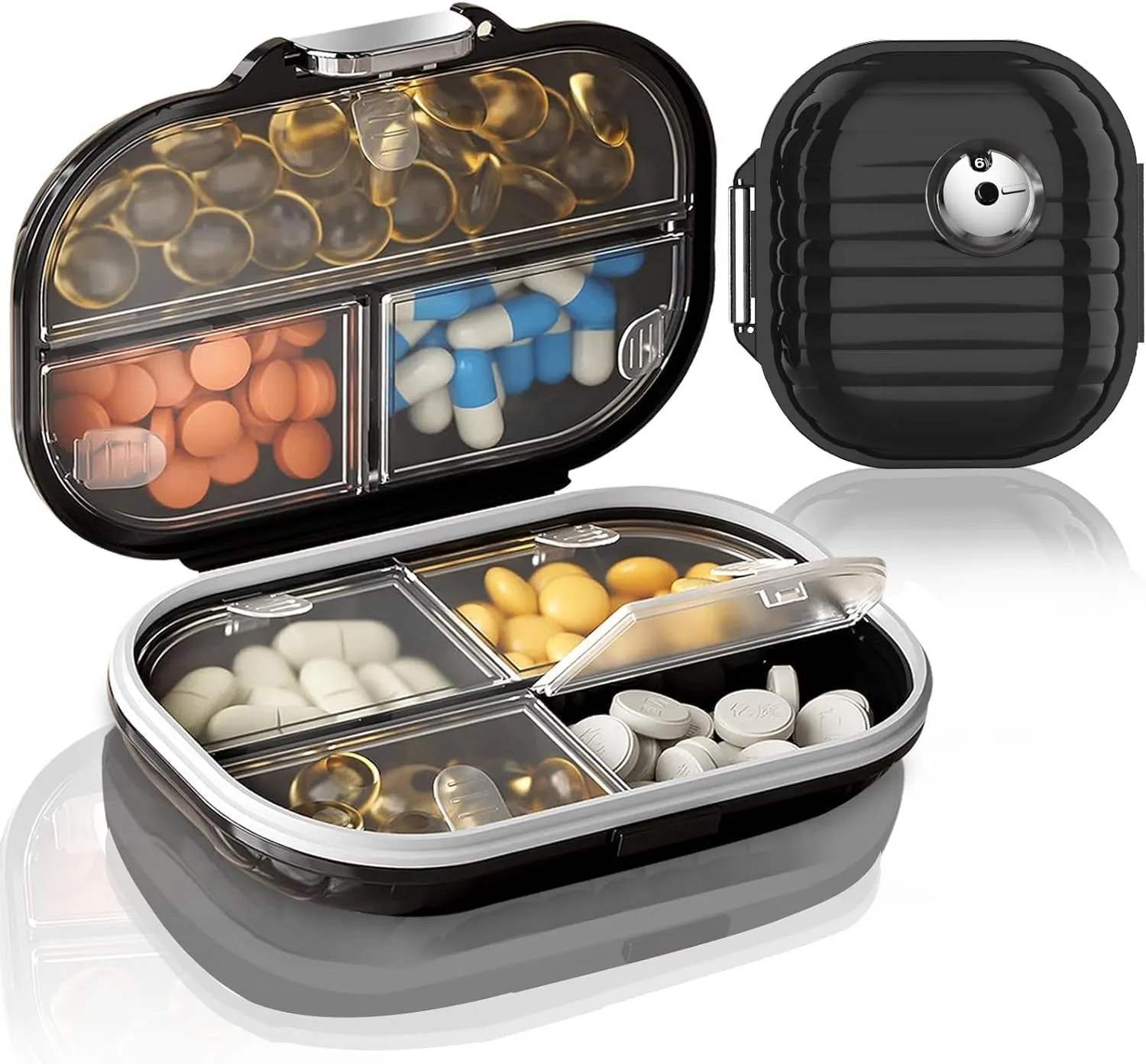 Ptyism Pillulier Portable Voyage Set (Grand + Petit) - Boite Médicaments 7 Compartiments - immagine 1