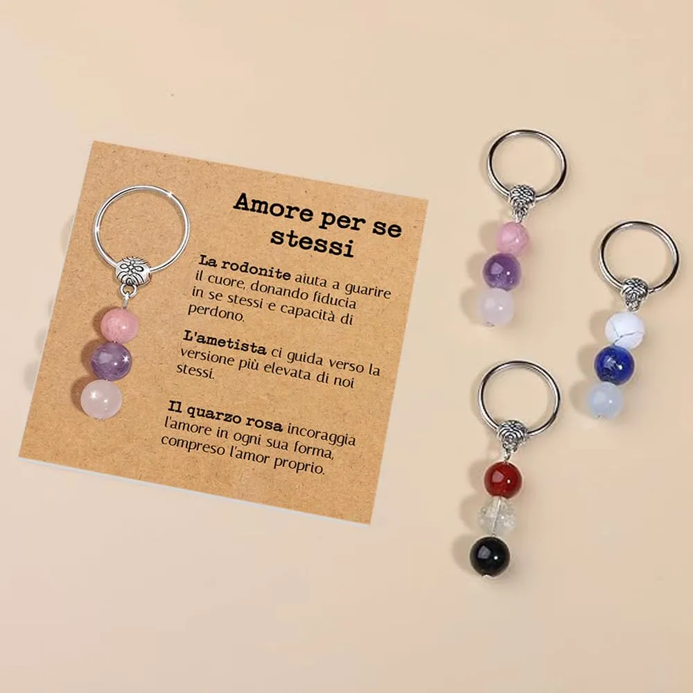 Vulfire Portachiavi personalizzato con cristalli naturali (Amore per se stessi) - immagine 2