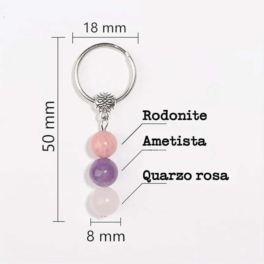 Vulfire Portachiavi personalizzato con cristalli naturali (Amore per se stessi) - immagine 6