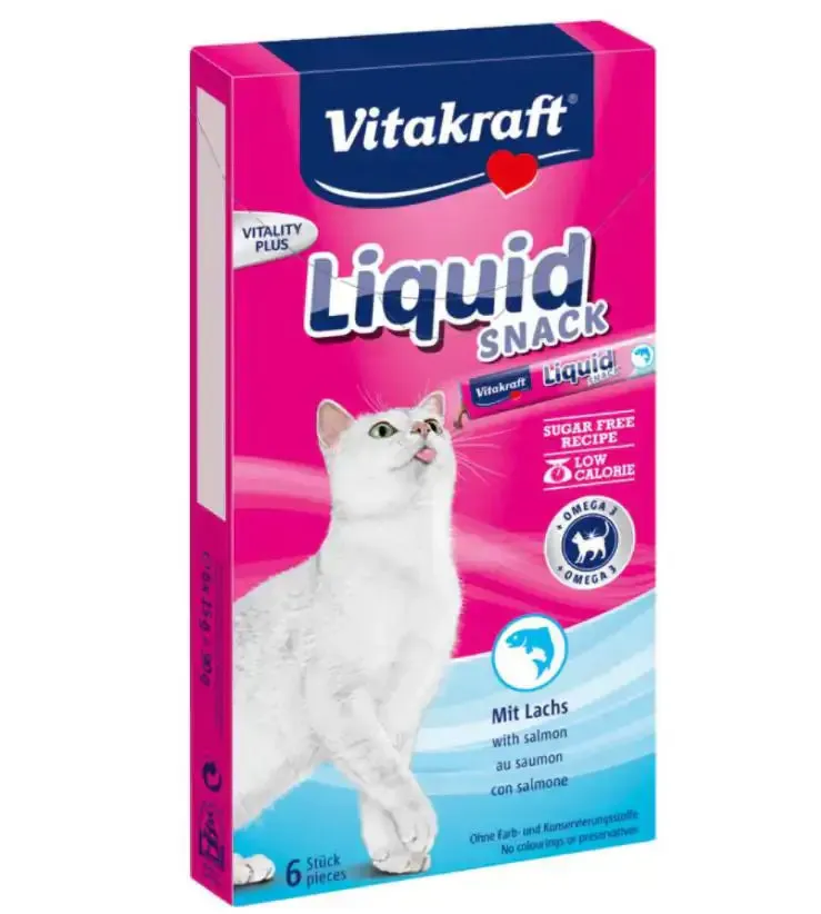 Vitakraft Liquid Snack con Salmone MSC, 6 x 85g - immagine 1