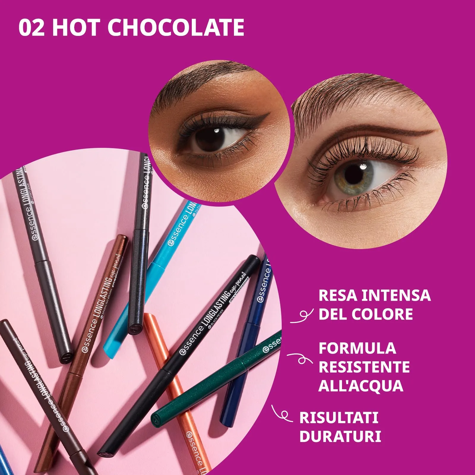Essence Cosmetics Long-Lasting Eye Pencil 02 Hot Chocolate - immagine 3