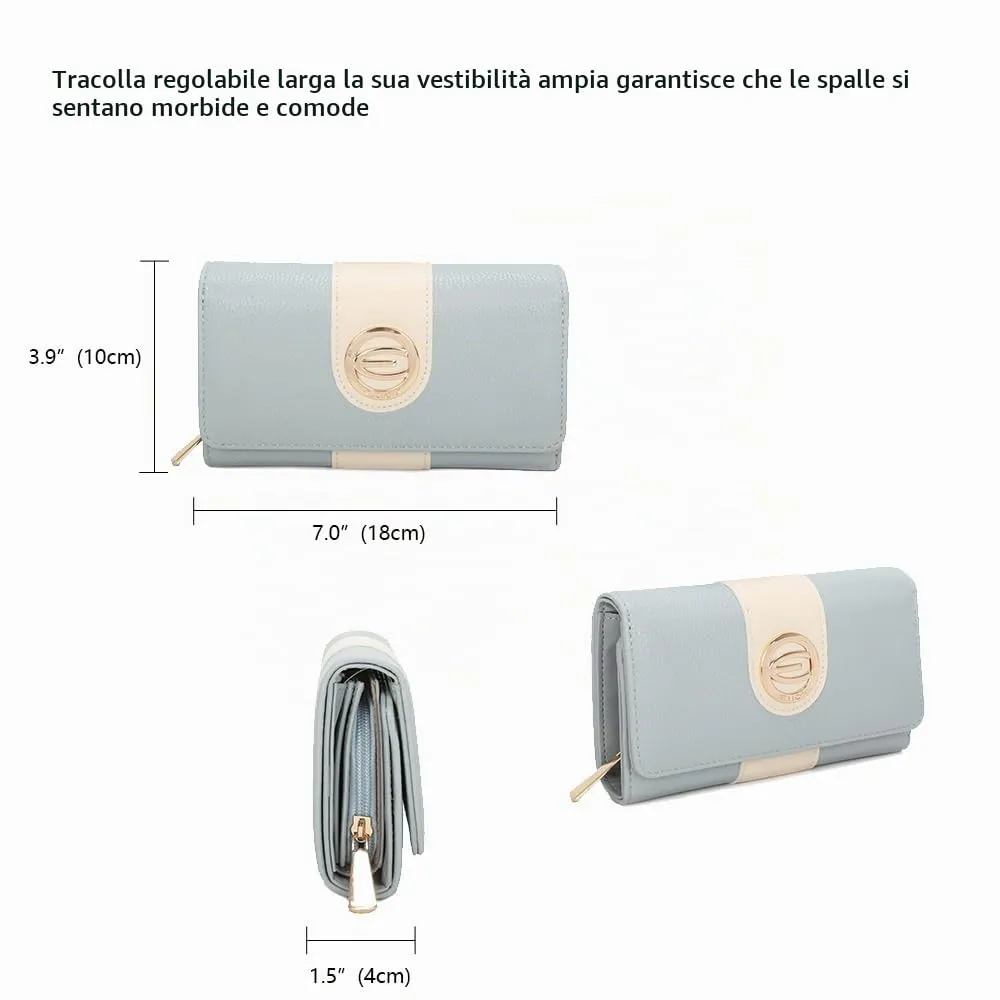 ELIOX Portafoglio Donna in Pelle PU (Azzurro) - immagine 2