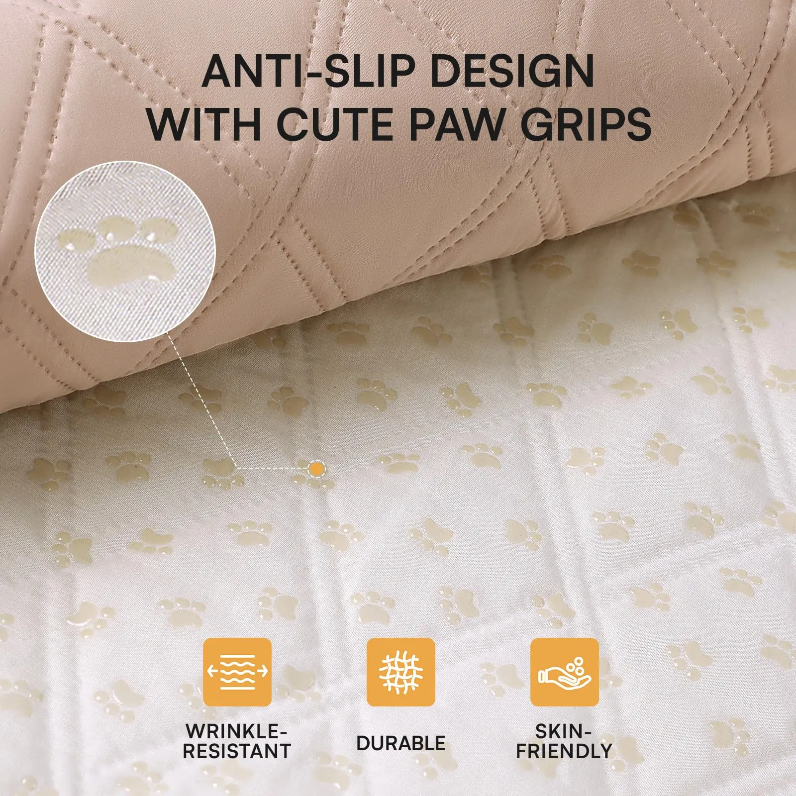 luciphia Copridivano Impermeabile per Cani e Gatti, Antiscivolo, Beige Kaki, 208 x 304 cm - immagine 2