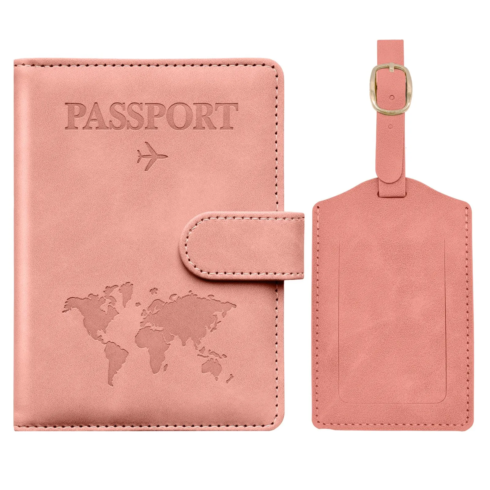Toctax Porta Passaporto e Etichetta per Valigie RFID, Rosa - immagine 1