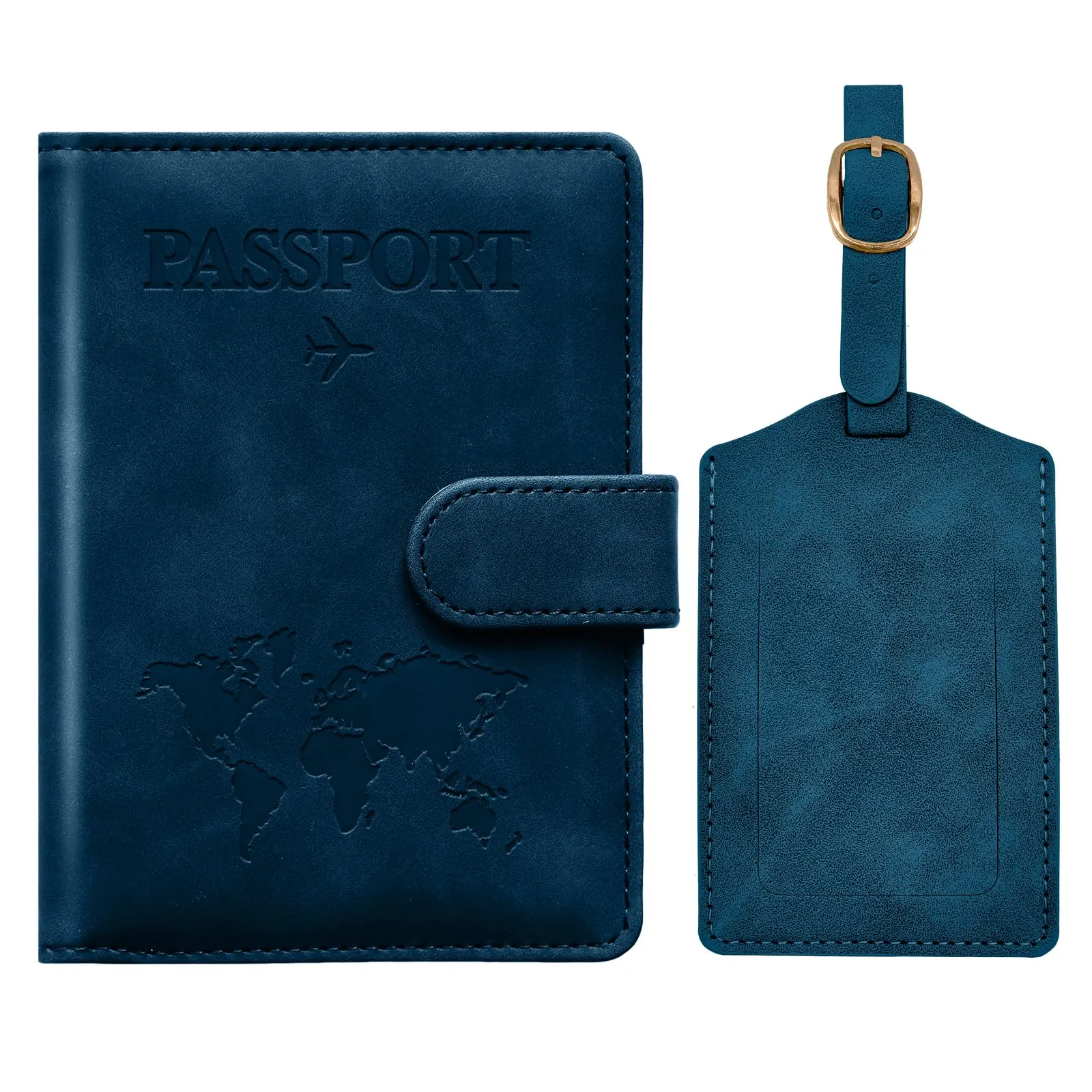 Toctax Porta Passaporto RFID ed Etichette per Valigie, Blu Scuro - immagine 1