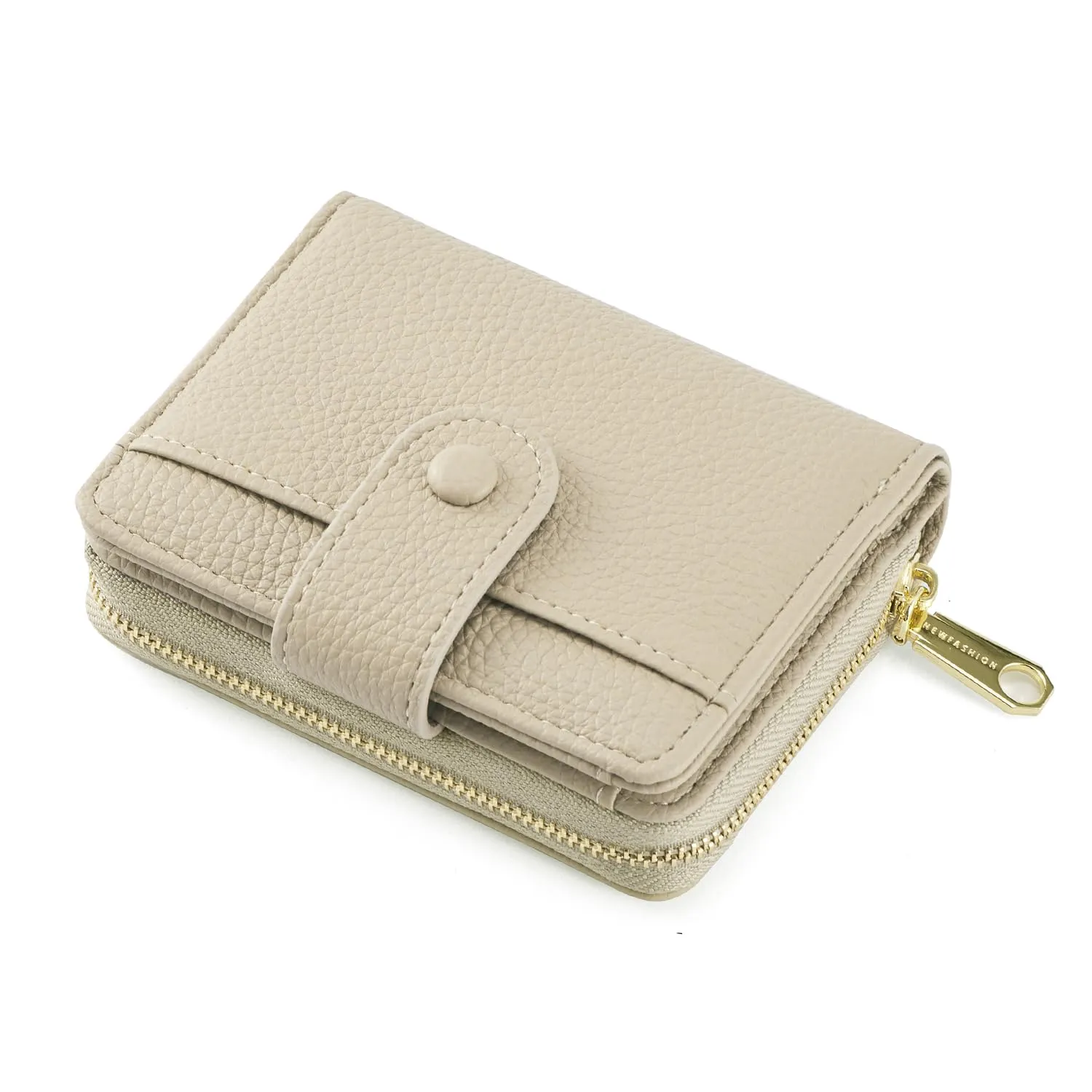 ANYWN Portafoglio Donna Piccolo in Pelle Morbida con Zip Portamonete, Kaki - immagine 1