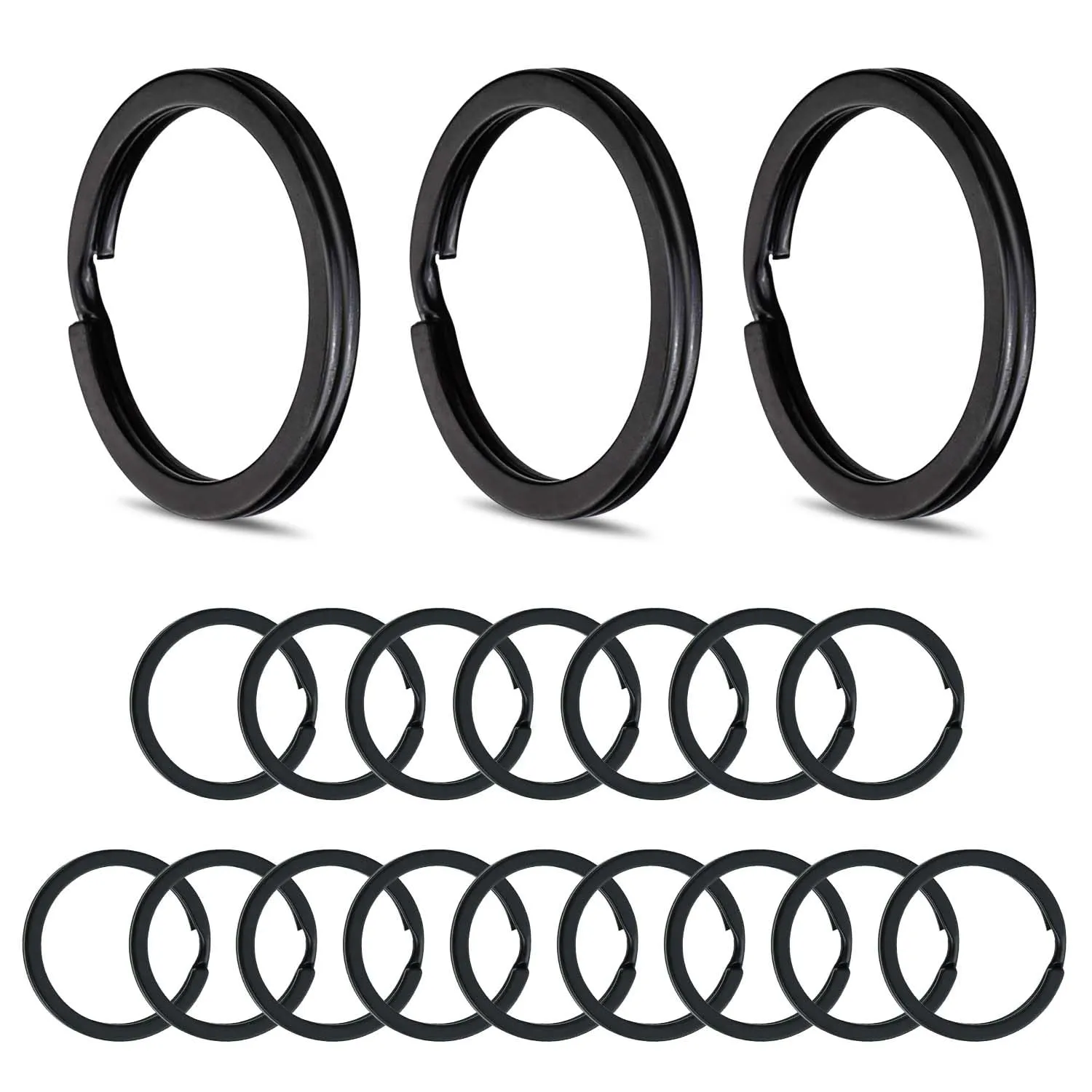 Wugauwor Anelli Portachiavi in Metallo Nero Antiruggine, 30mm, 50 Pezzi - immagine 1
