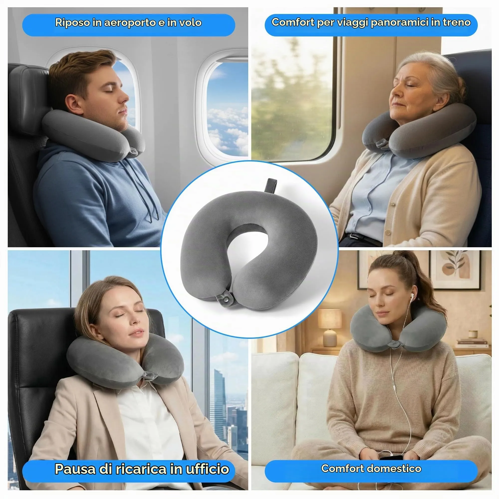 Leseed Cuscino da Viaggio in Memory Foam - immagine 7