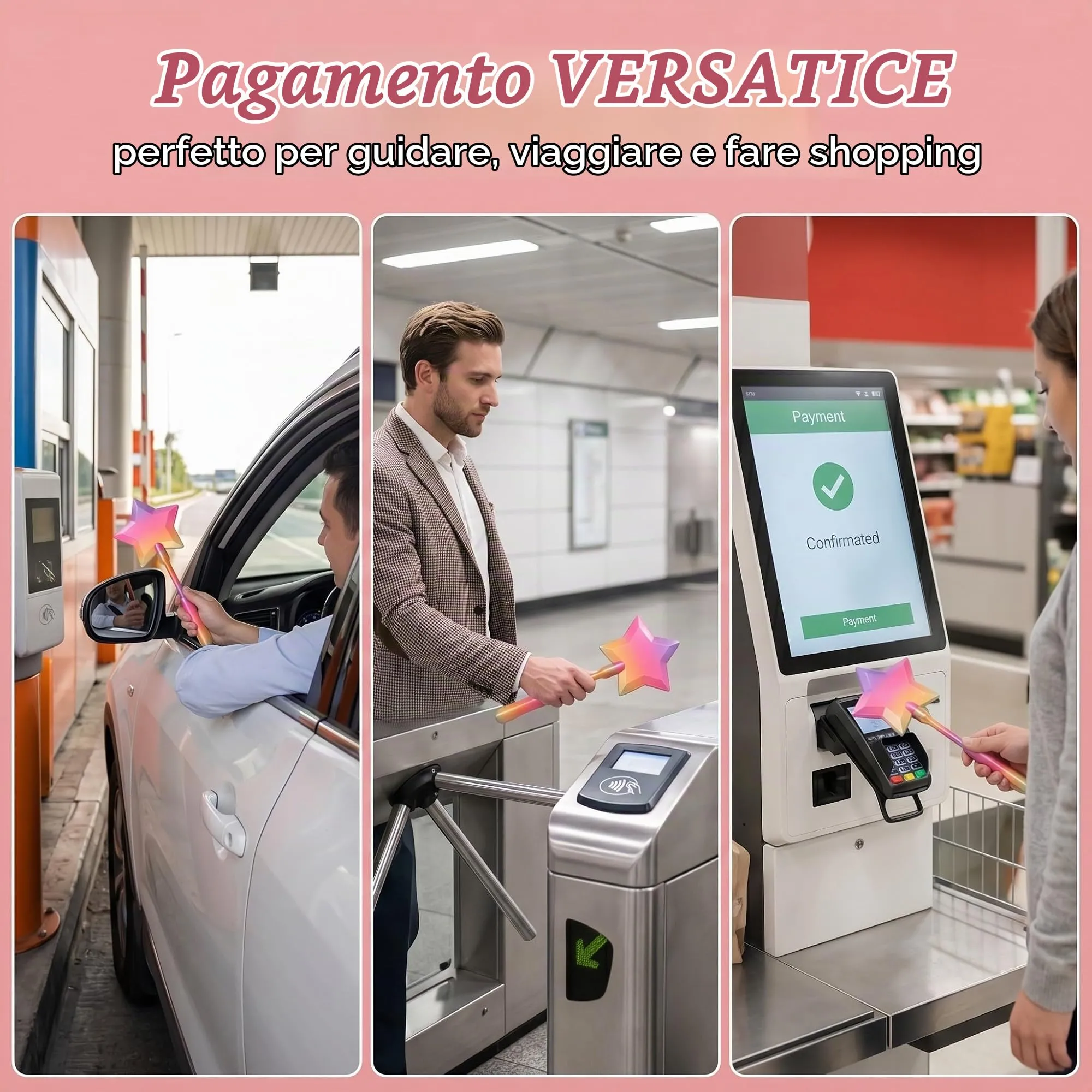 OIXEYA Bacchetta Magica Porta Carta di Credito 30cm con Stampa 3D - immagine 5