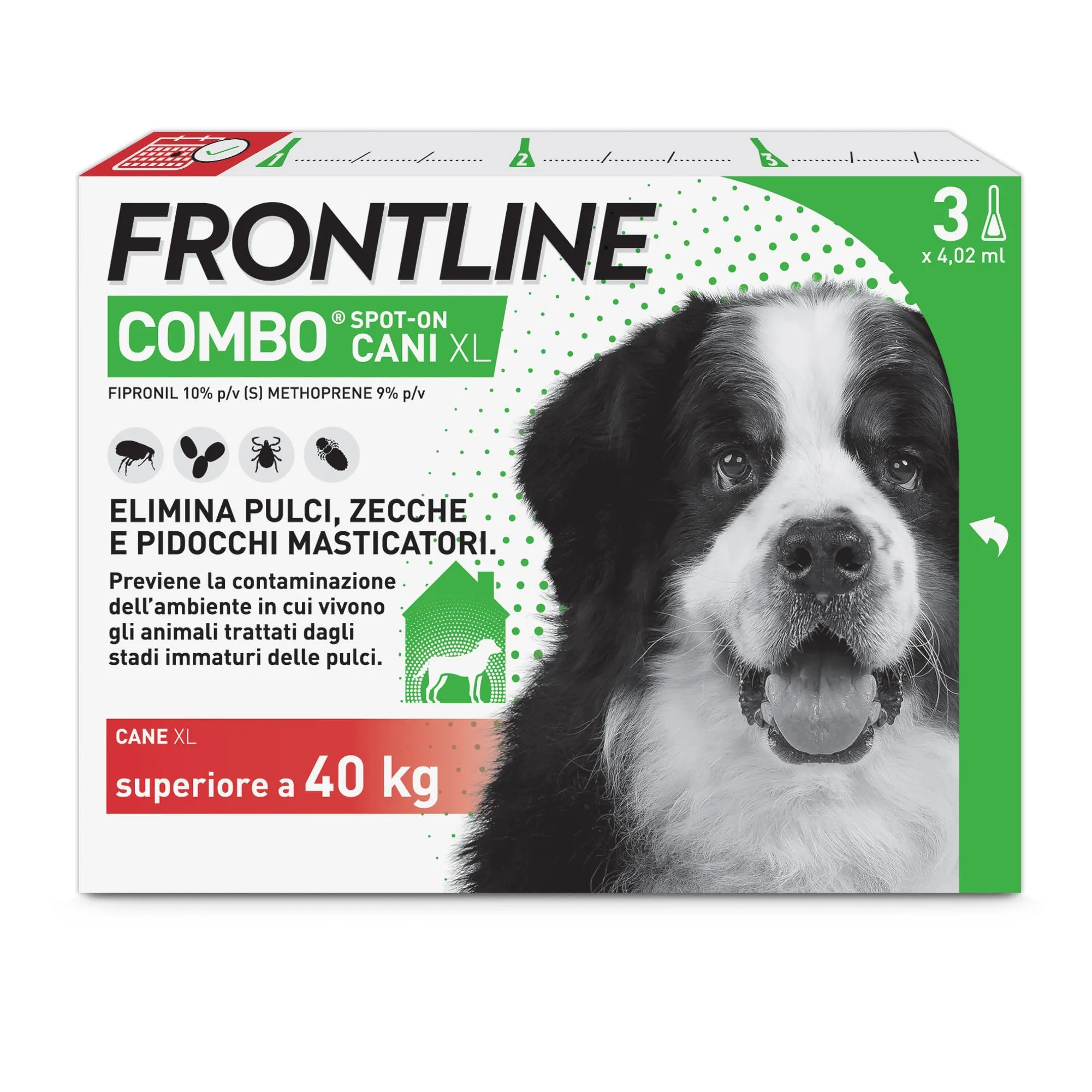 Frontline Combo Antiparassitario per Cani Taglia XL (oltre 40 Kg), 3 Pipette - immagine 1