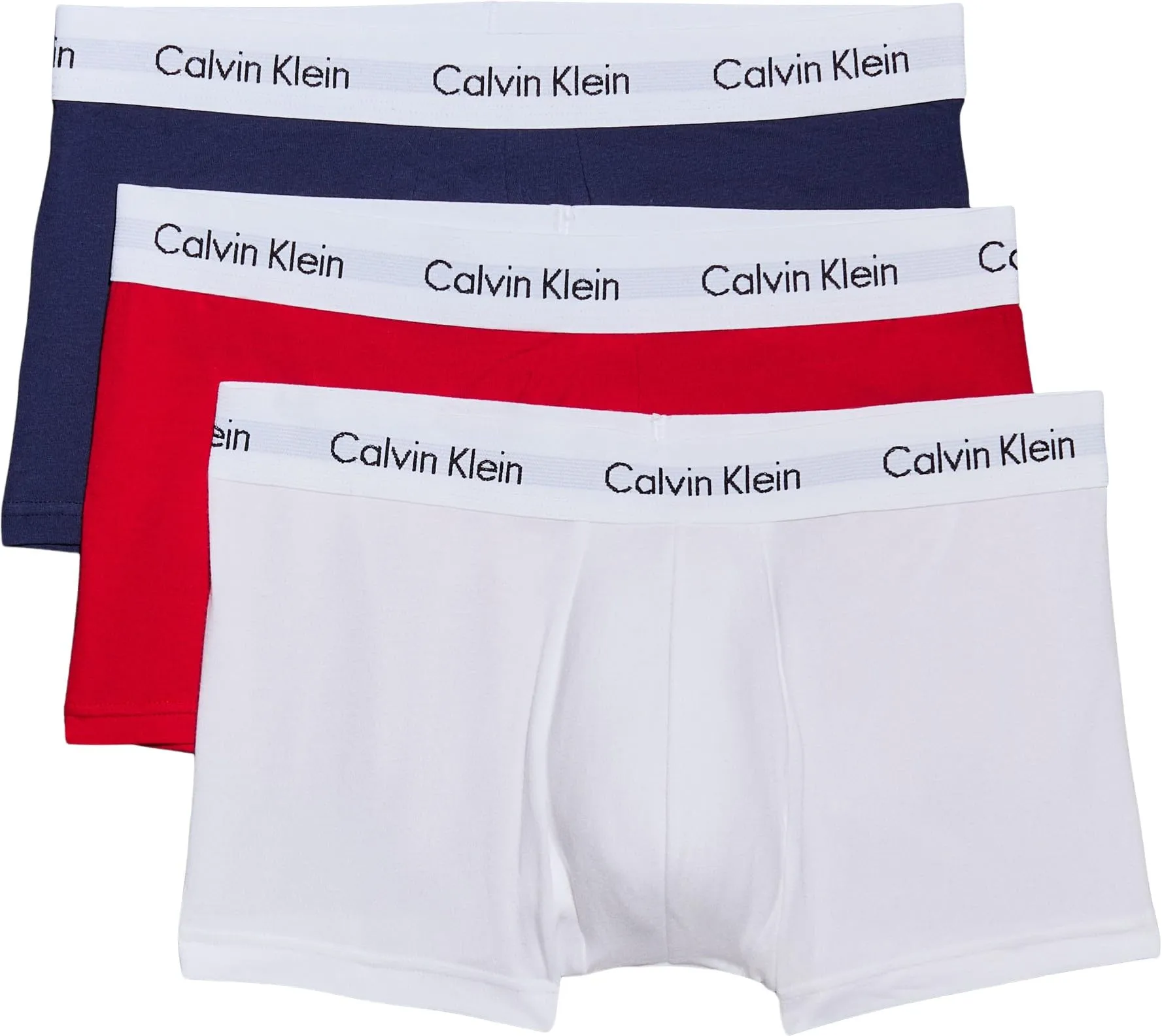 Calvin Klein Uomo Pantaloncini Boxer Vita Bassa, Confezione da 3, Multicolore (White/Red Ginger/Pyro Blue), L - immagine 1