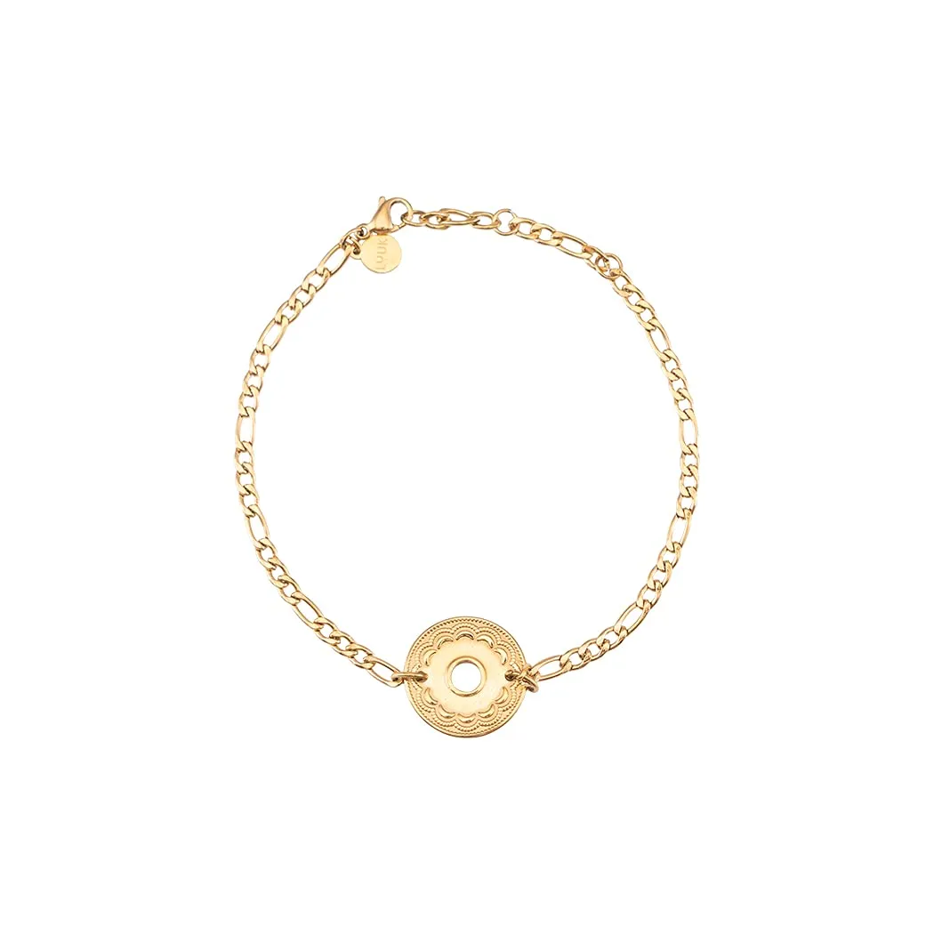 LUUK LIFESTYLE Bracciale con pendente cerchio in acciaio inossidabile, oro - immagine 1