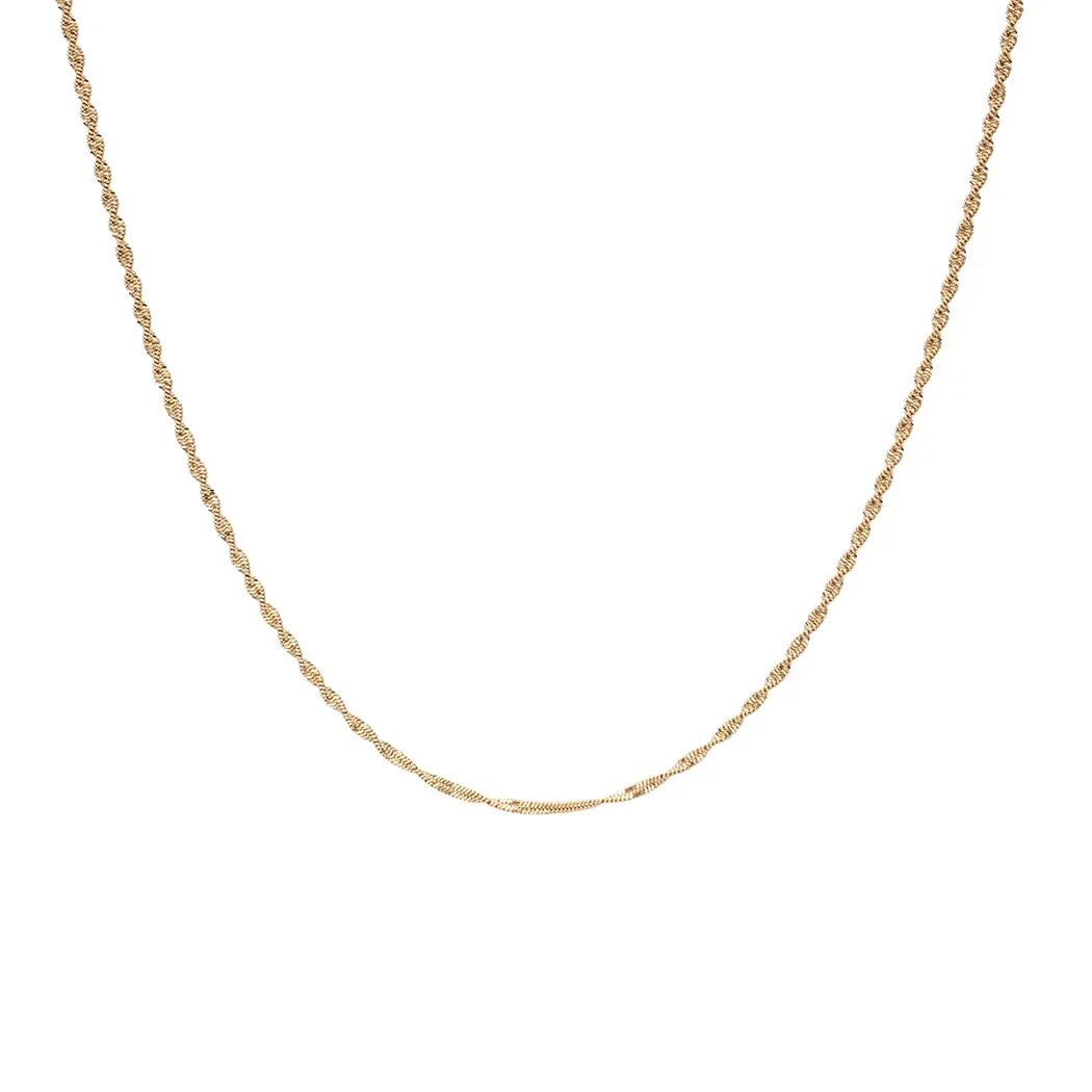 LUUK LIFESTYLE Collana Corda Doppia in Acciaio Inossidabile, 50cm, Oro - immagine 1