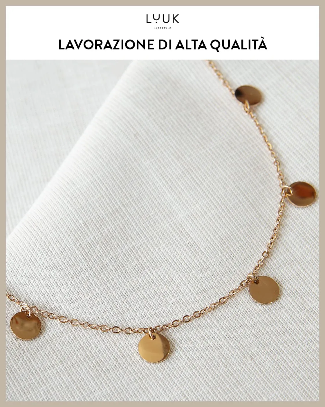 LUUK LIFESTYLE Set di Collana e Bracciale in Acciaio Inossidabile, Rosa - immagine 2