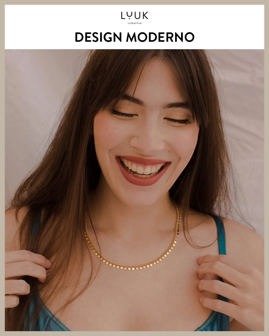 LUUK LIFESTYLE Collana Coins in acciaio inossidabile, Oro - immagine 3