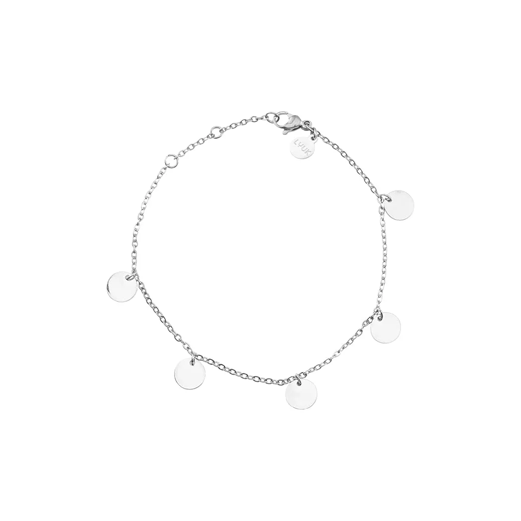 LUUK LIFESTYLE Bracciale in acciaio inossidabile, 5 pezzi, Argento - immagine 1