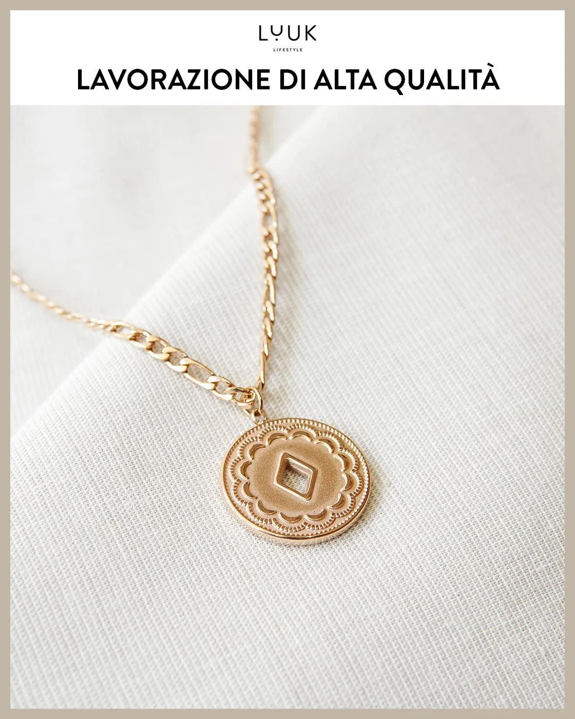 LUUK LIFESTYLE Set di gioielli con collana e bracciale a catena forzatina, Rosa - immagine 2
