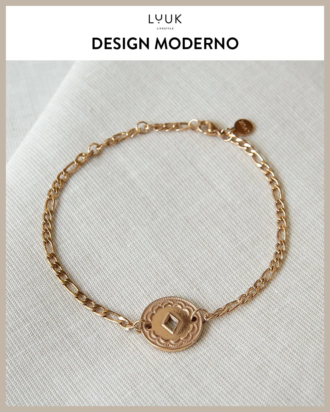 LUUK LIFESTYLE Set di gioielli con collana e bracciale a catena forzatina, Rosa - immagine 3