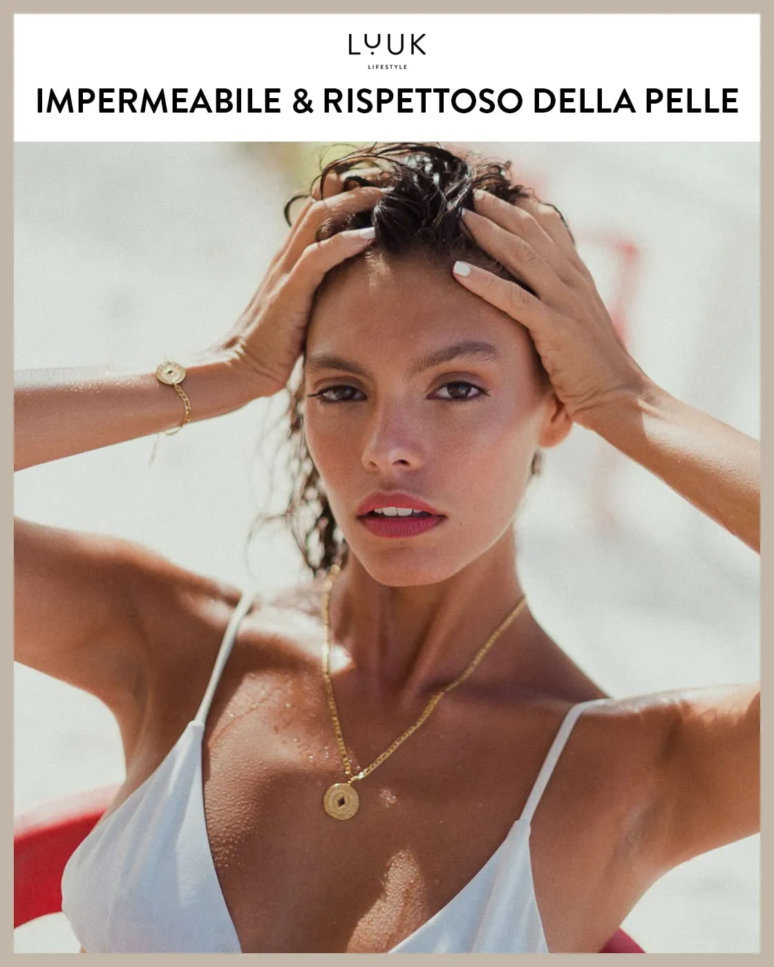 LUUK LIFESTYLE Set di gioielli con collana e bracciale a catena forzatina, Rosa - immagine 4