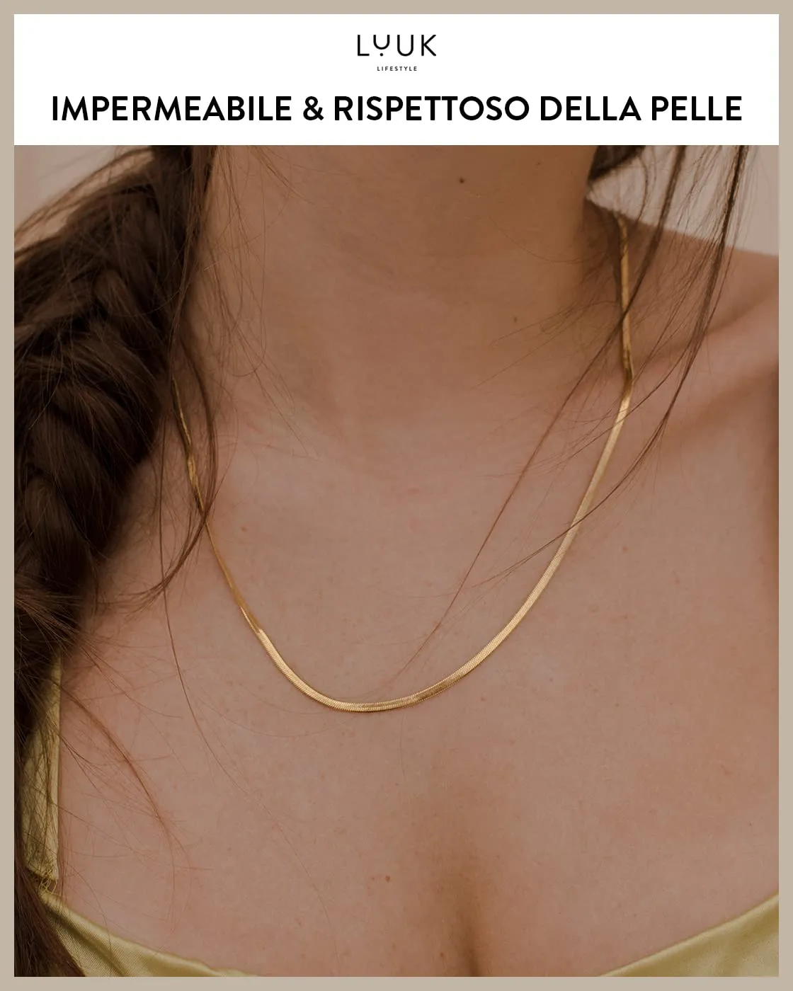 LUUK LIFESTYLE Collana Serpente in acciaio inossidabile, 50cm, rosa - immagine 4