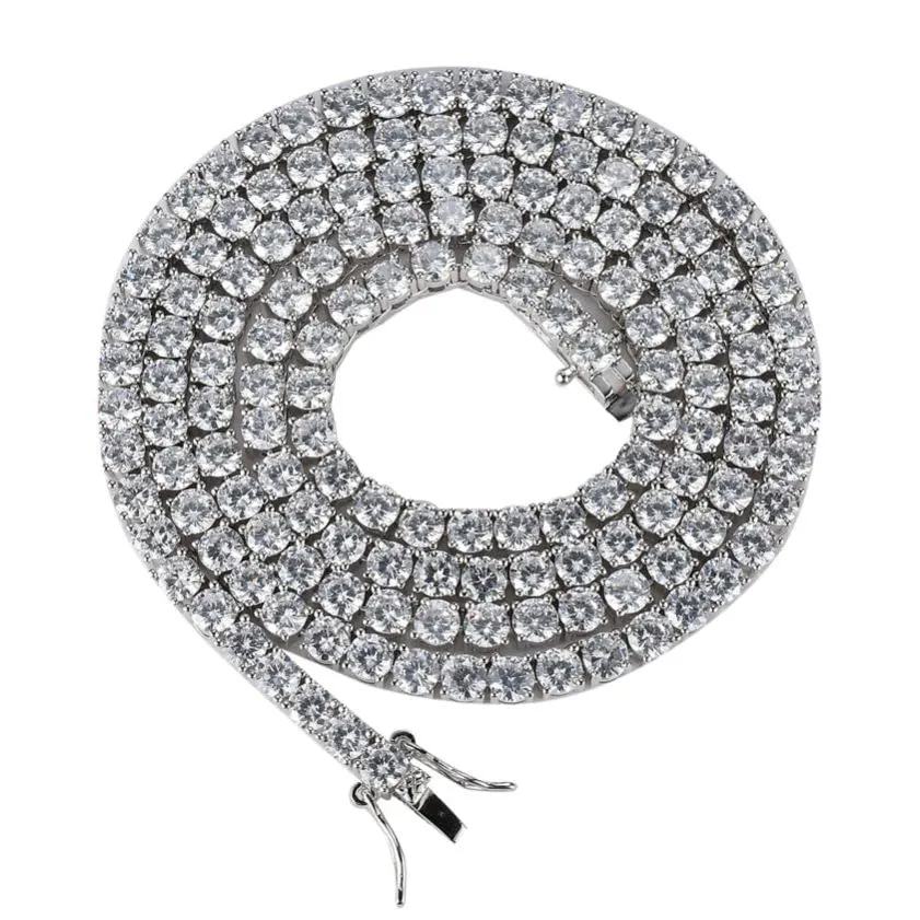 Putouzip Collana e Bracciale Tennis da Uomo Placcato Oro 18 Carati con Zirconi, 18 inch - immagine 3