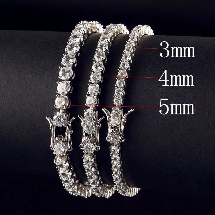 Putouzip Collana e Bracciale Tennis da Uomo Placcato Oro 18 Carati con Zirconi, 18 inch - immagine 5