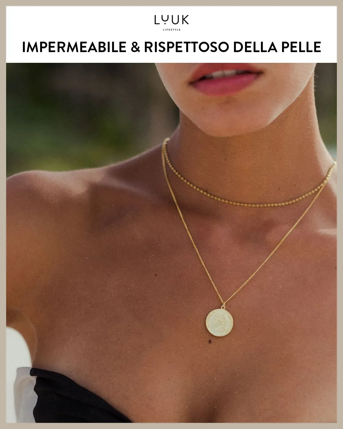 LUUK LIFESTYLE Collana in acciaio inossidabile 50cm, rosa - immagine 4