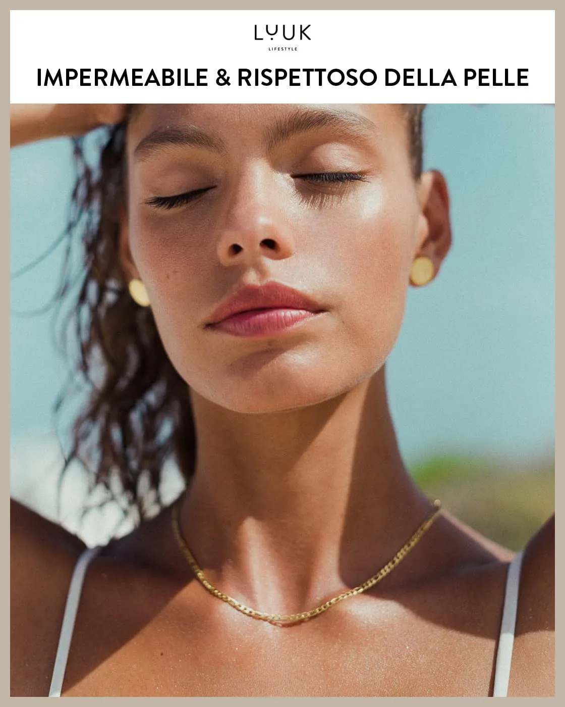 LUUK LIFESTYLE Collana a catena Figaro in acciaio inossidabile, 50cm, oro - immagine 4