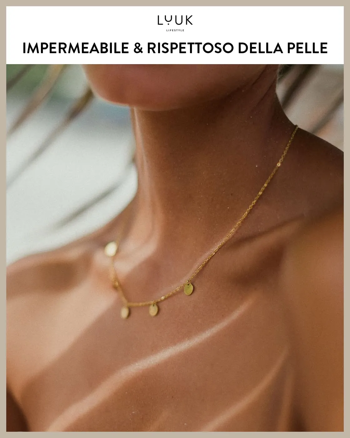 LUUK LIFESTYLE Set di 5 Collane in Acciaio Inossidabile, 50cm, Oro - immagine 4