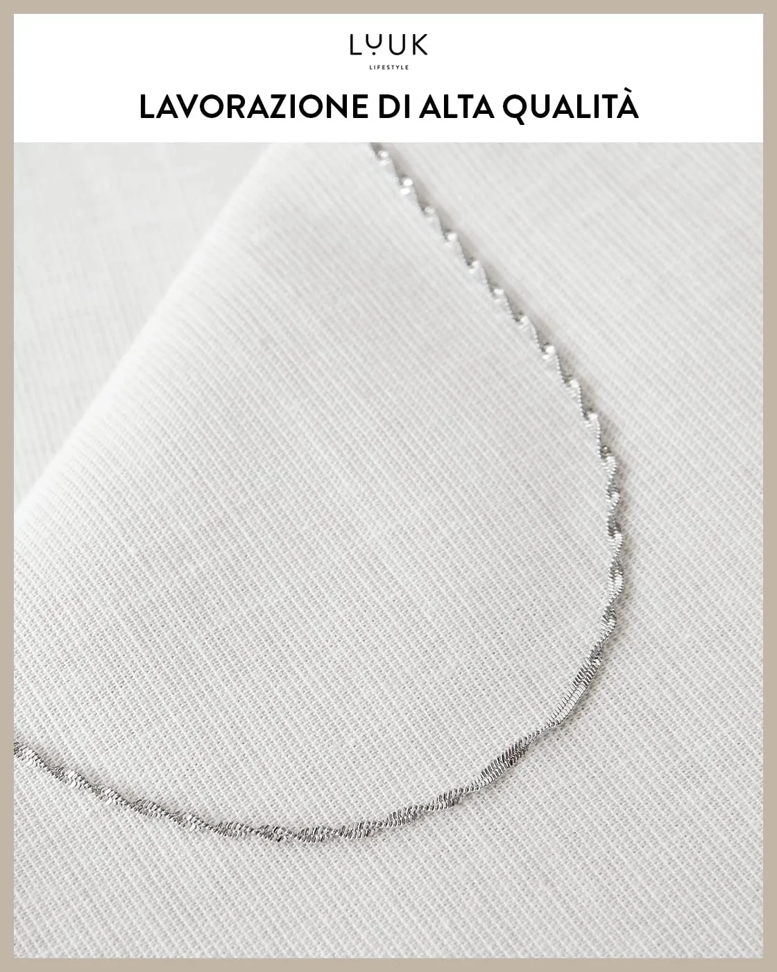 LUUK LIFESTYLE Set di gioielli collana e bracciale catena motivo corda doppia, argento - immagine 2