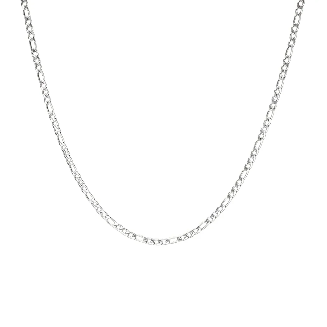 LUUK LIFESTYLE Collana a catena Figaro in acciaio inossidabile, 50cm, Argento - immagine 1