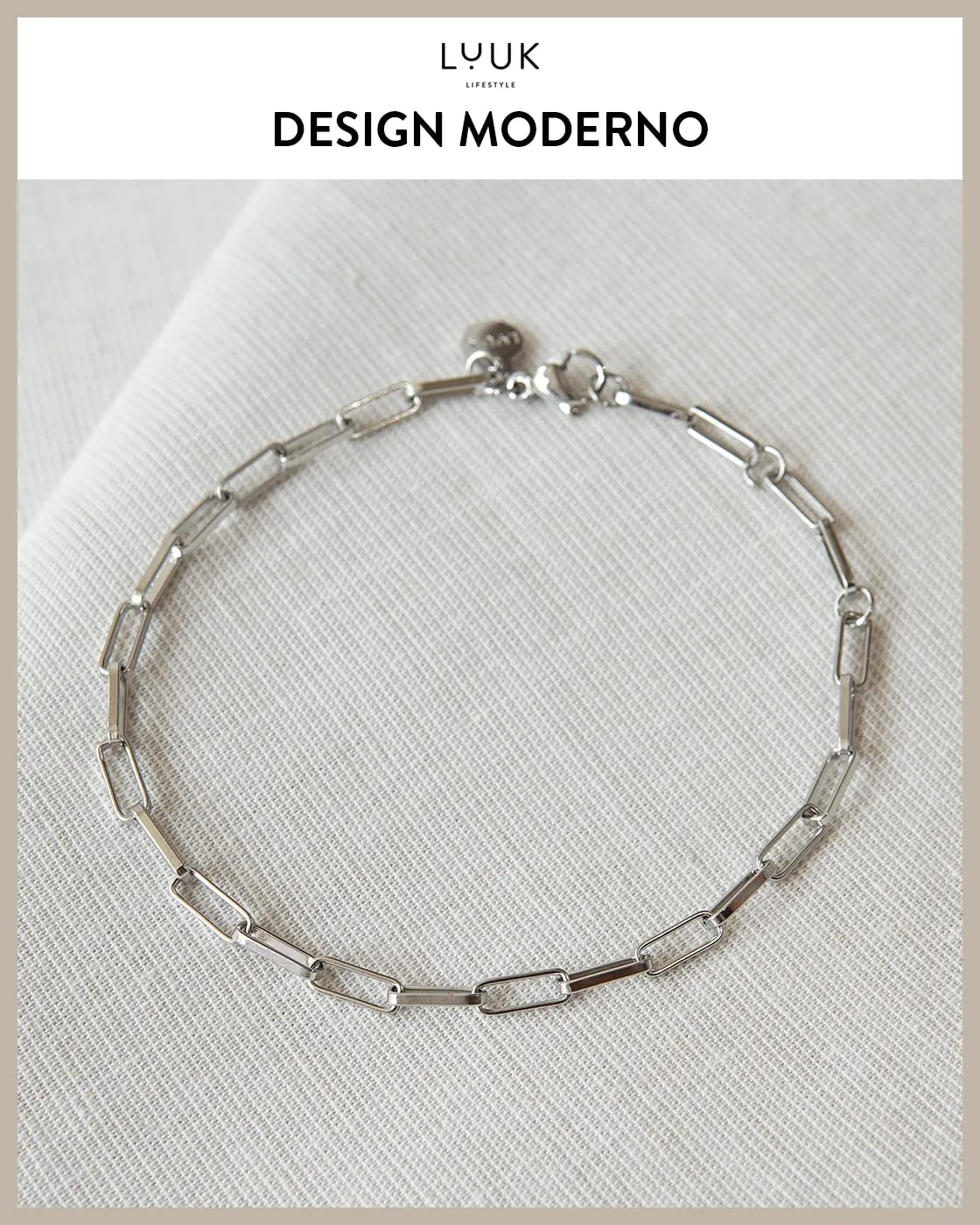LUUK LIFESTYLE Set di gioielli con collana e bracciale in acciaio inossidabile, argento - immagine 3