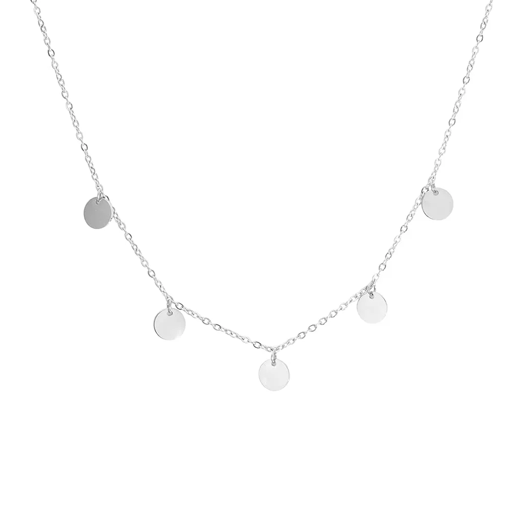 LUUK LIFESTYLE Collana in acciaio inossidabile, modello cinque pezzi, argento, 50cm - immagine 1