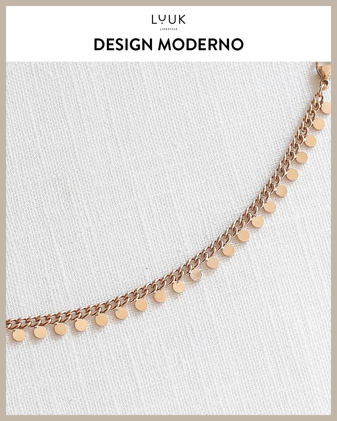 LUUK LIFESTYLE Set di collana e bracciale con pendenti a monetine, rosa - immagine 3