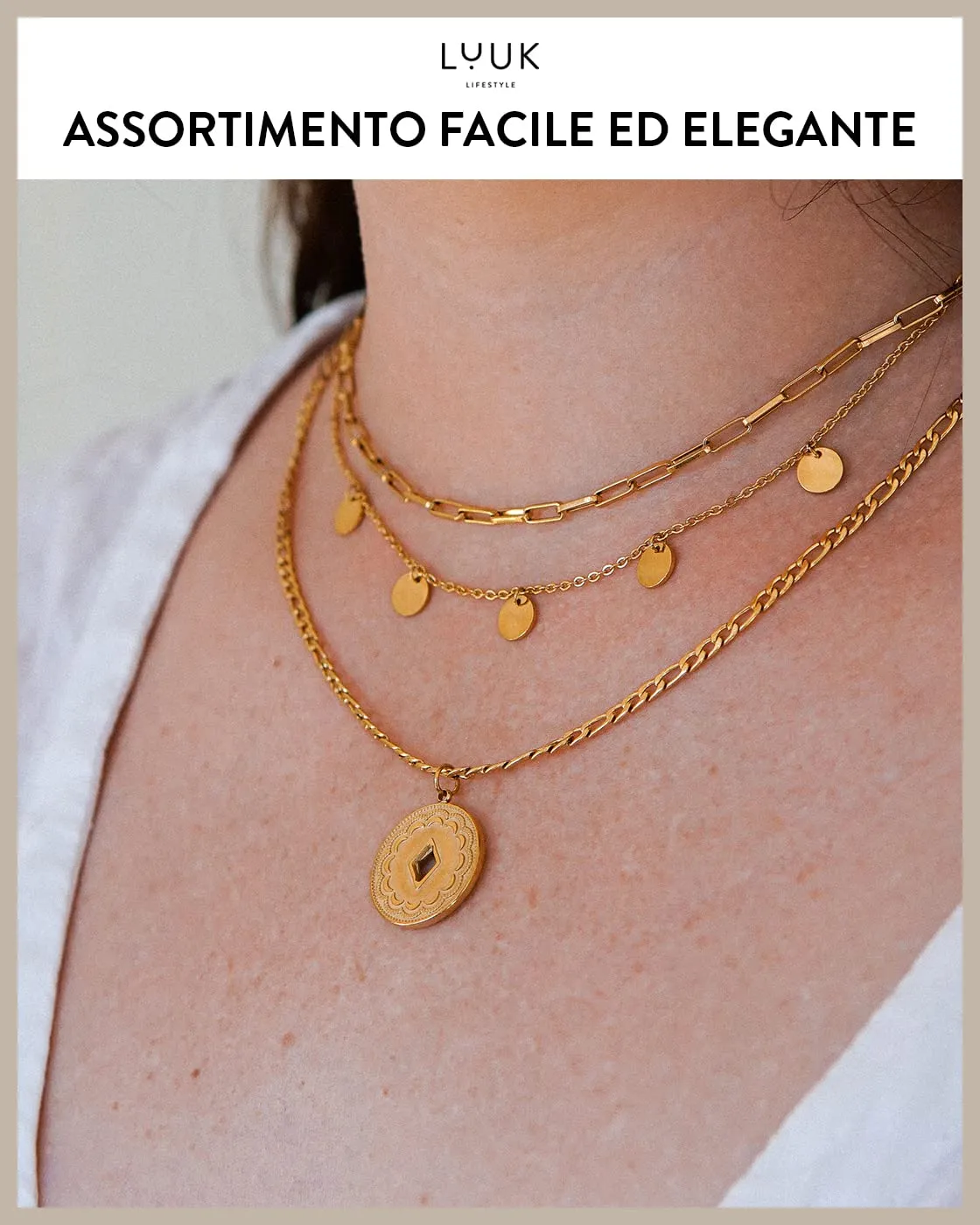 LUUK LIFESTYLE Collana a serpente in acciaio inossidabile, 50cm, argento - immagine 5