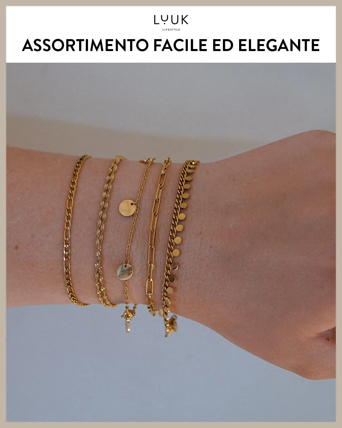 LUUK LIFESTYLE Braccialetto in filigrana in acciaio inossidabile con ciondolo a forma di rombo, rosa - immagine 5