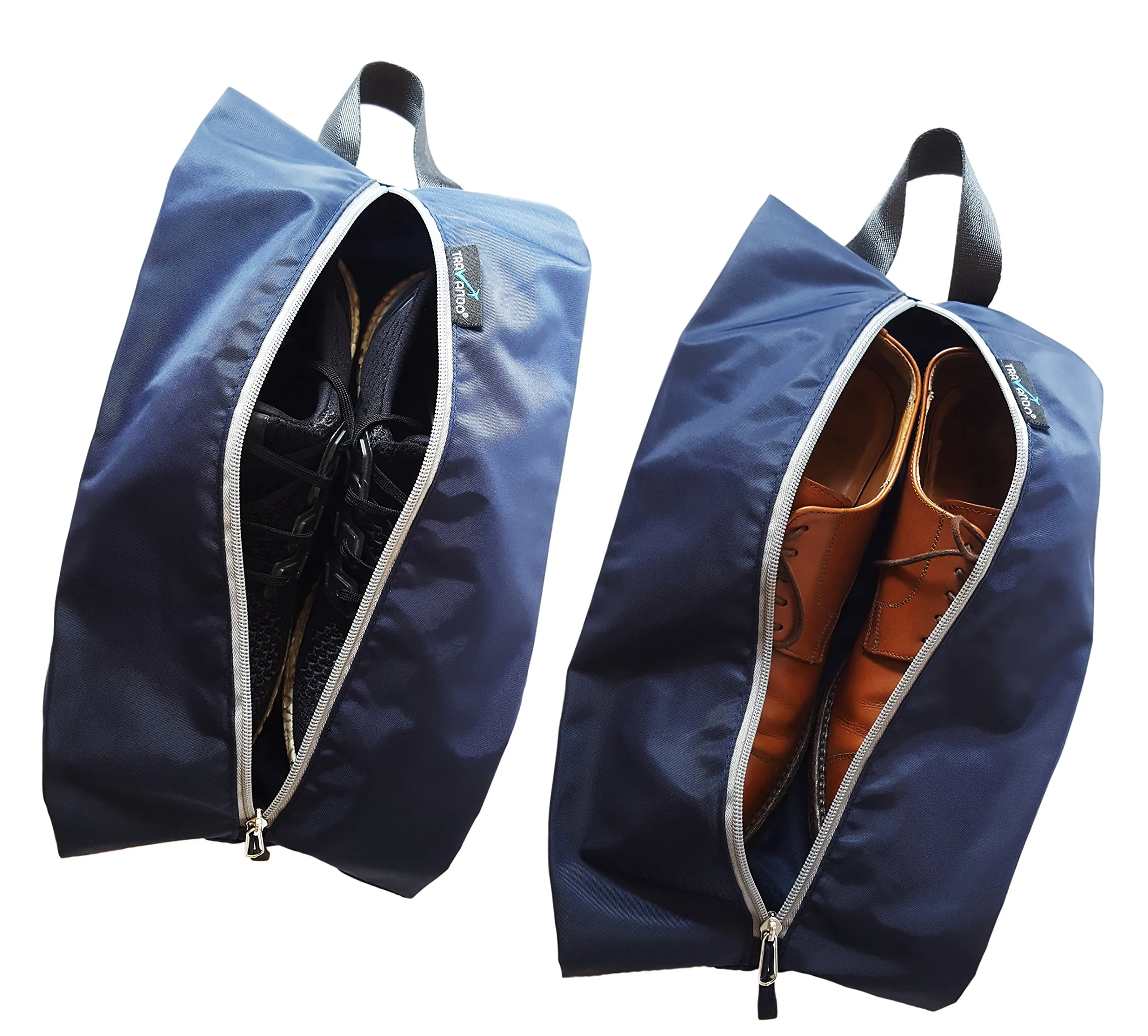 TRAVANDO Set da 2 sacchetti porta scarpe impermeabili (Blu) - immagine 3