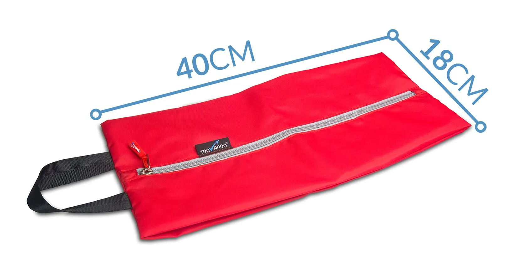 TRAVANDO Set da 2 sacchetti porta scarpe impermeabili (Rosso) - immagine 5