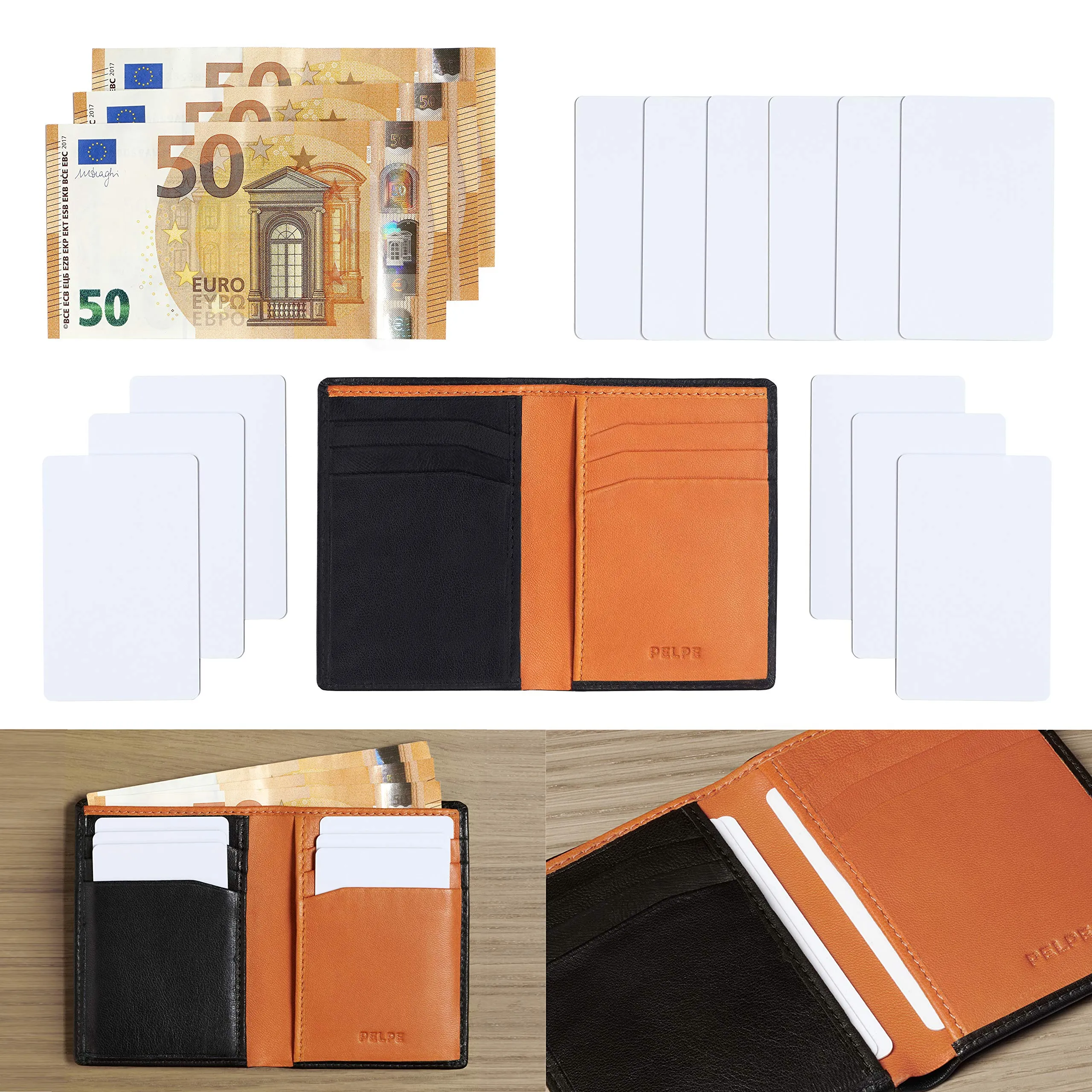 PELPE Portafoglio uomo slim in pelle, portacarte compatto, PW-5 - immagine 2