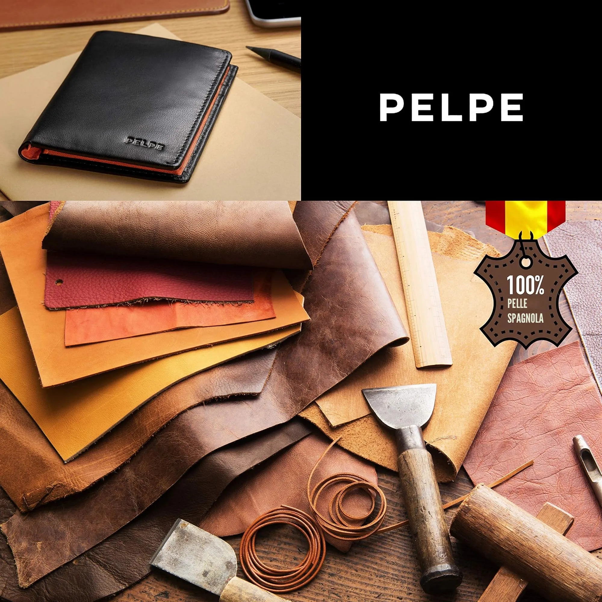 PELPE Portafoglio uomo slim in pelle, portacarte compatto, PW-5 - immagine 4