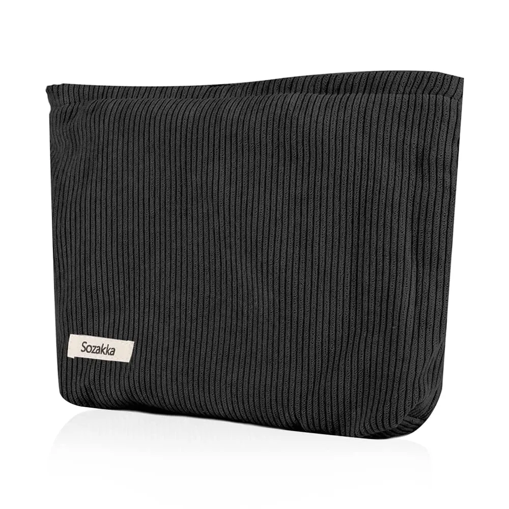 HMCEY Pochette in Tela per Cosmetici e Trucchi con Cerniera - Nero - immagine 1