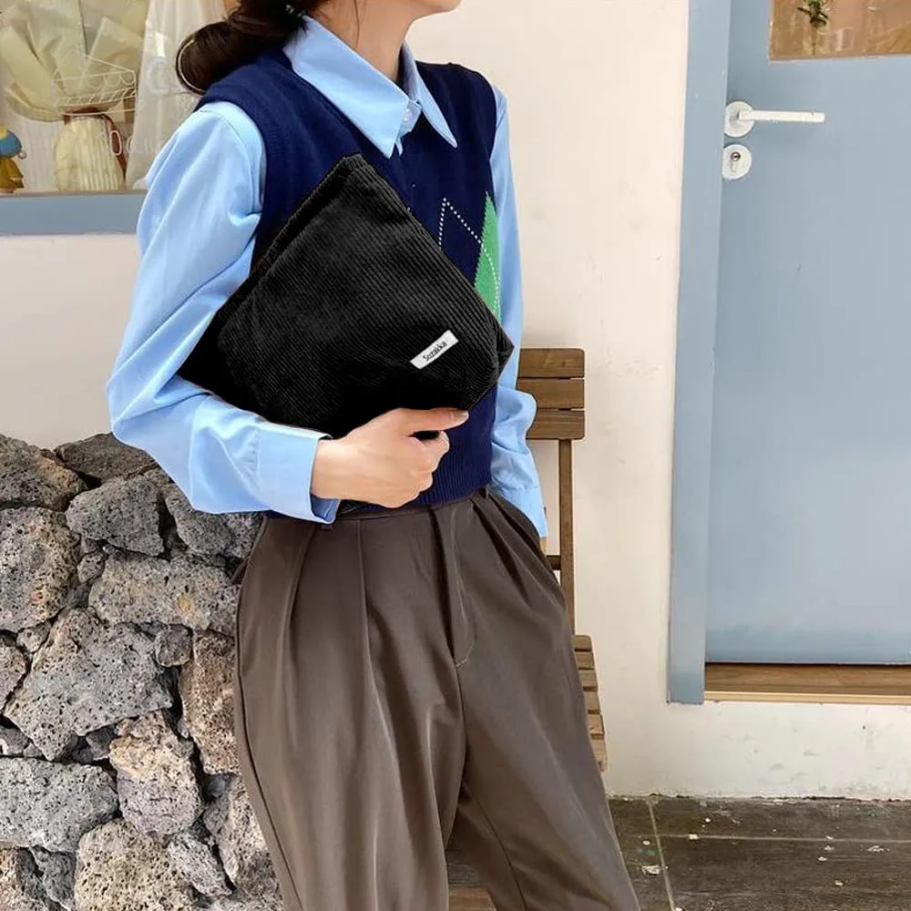 HMCEY Pochette in Tela per Cosmetici e Trucchi con Cerniera - Nero - immagine 7