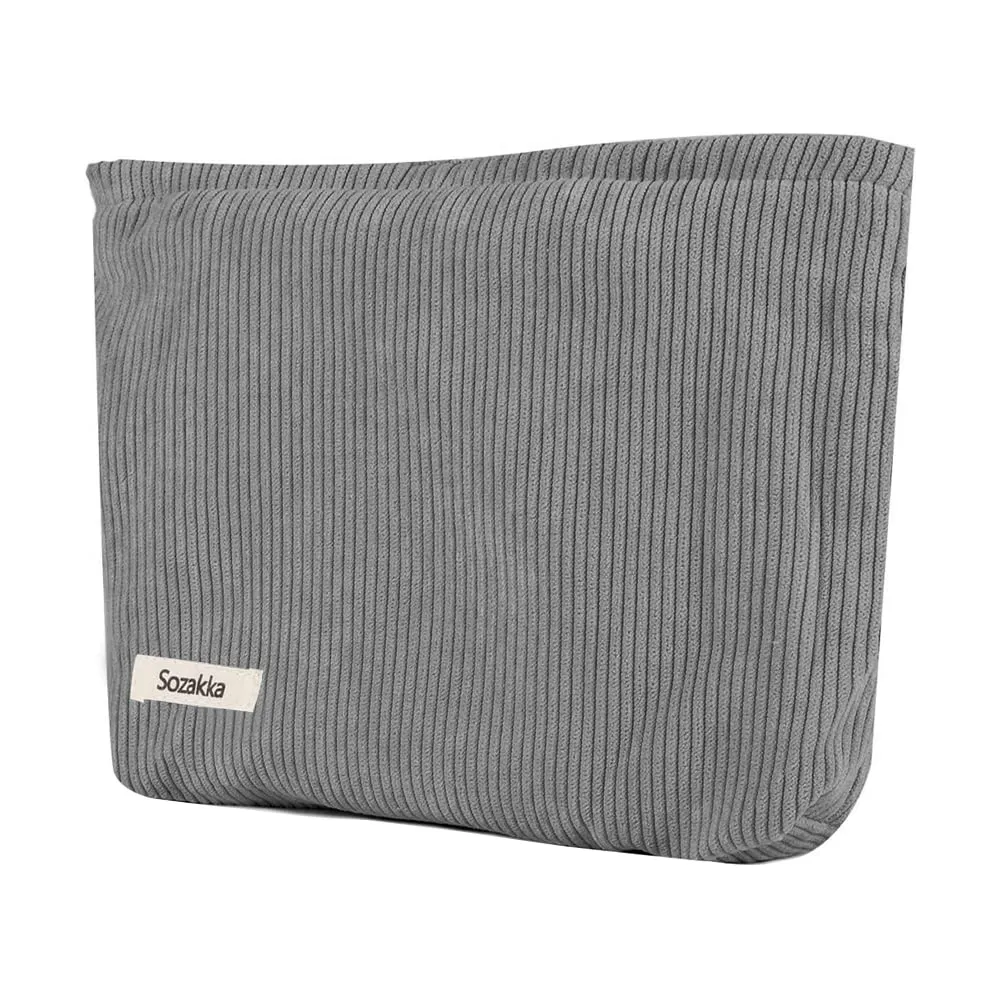 HMCEY Pochette in Tela per Cosmetici e Trucchi con Cerniera - Grigio - immagine 1