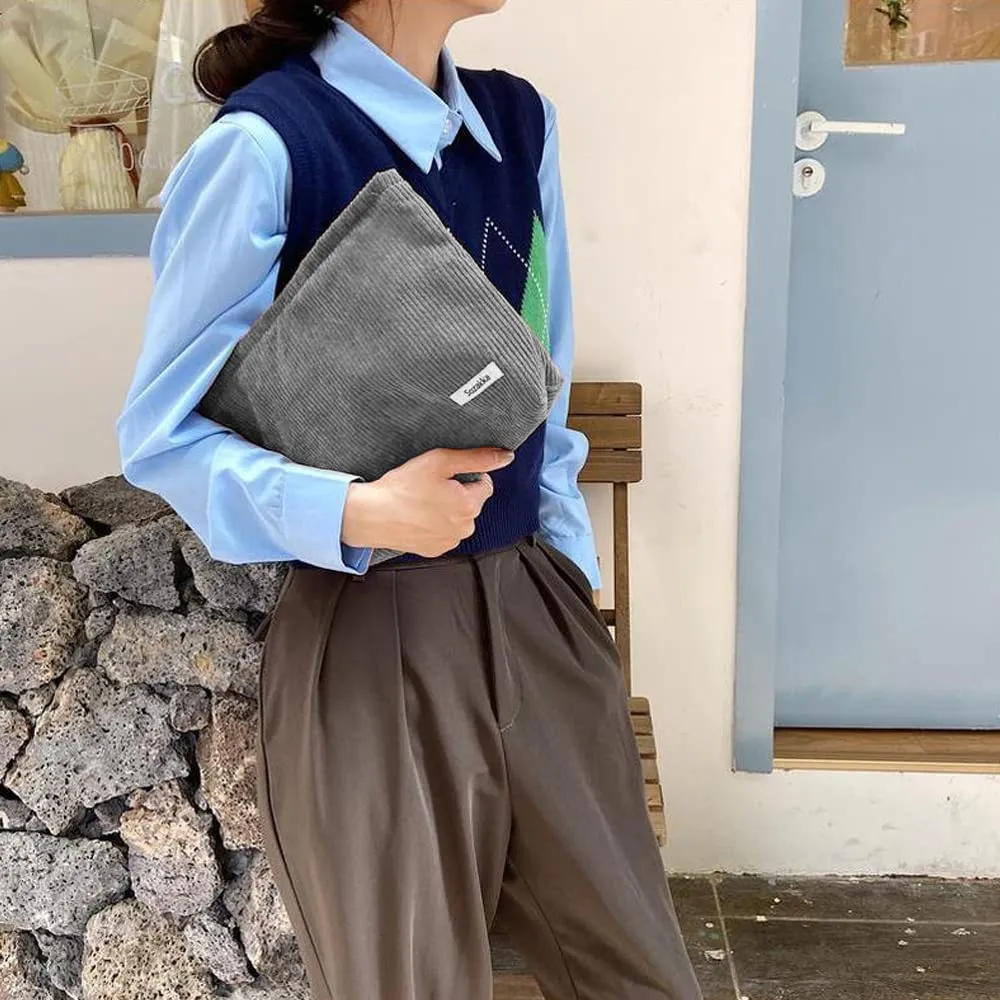 HMCEY Pochette in Tela per Cosmetici e Trucchi con Cerniera - Grigio - immagine 7