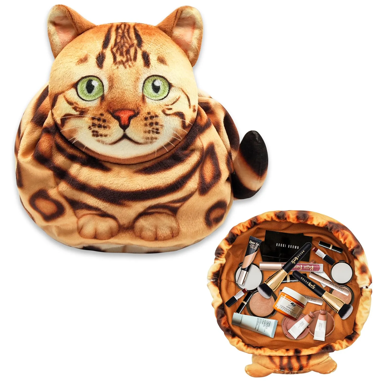 Openhahaha Trousse Porta Trucchi a Forma di Gatto con Coulisse, Borsa Cosmetica da Viaggio HZB-001 - immagine 1