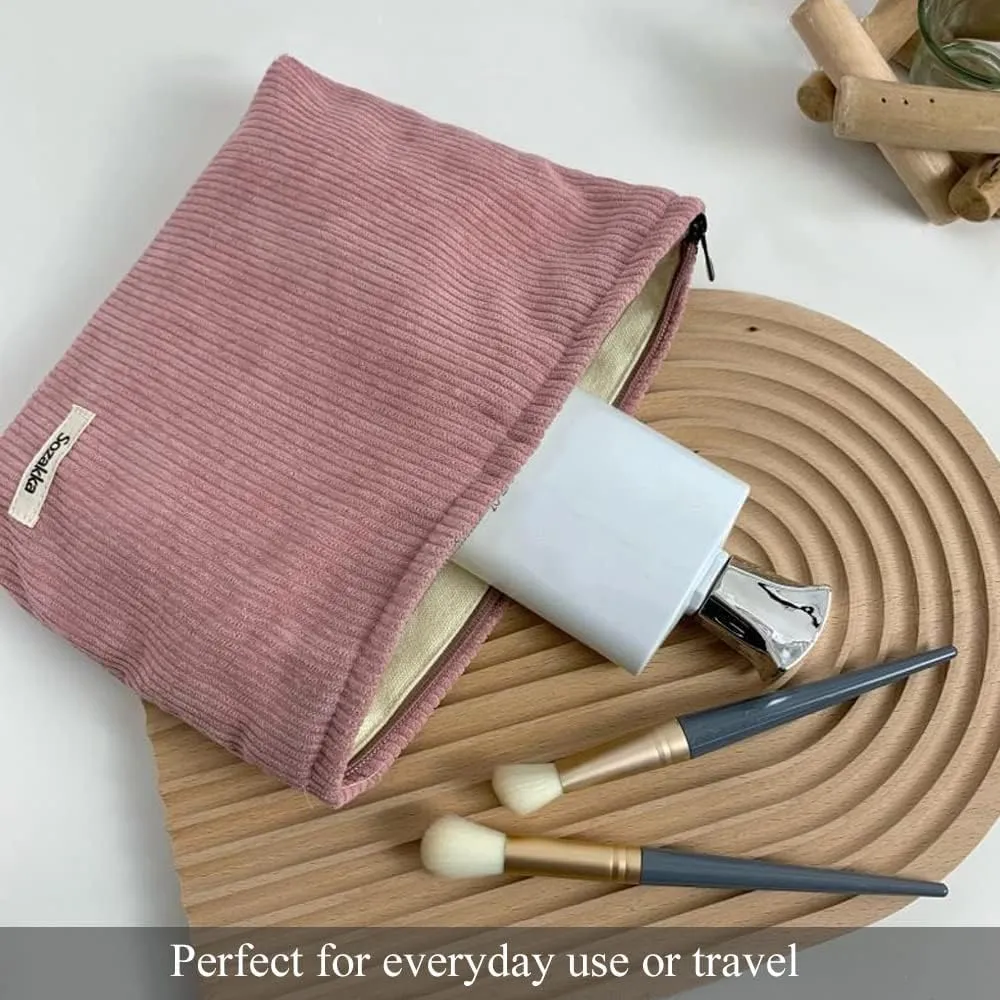 HMCEY Pochette Portatutto in Tela con Cerniera per Cosmetici e Trucchi, Rosa - immagine 4