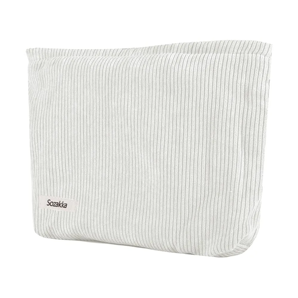 HMCEY Pochette in Tela per Cosmetici e Trucchi con Cerniera - Bianco - immagine 1